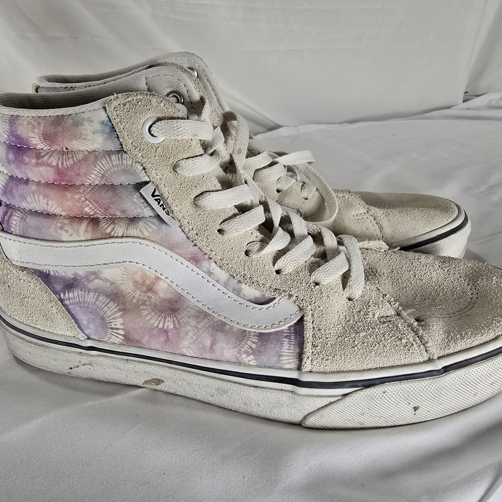 Vans High-Top Sneakers in White with Pastel Tie-Dye